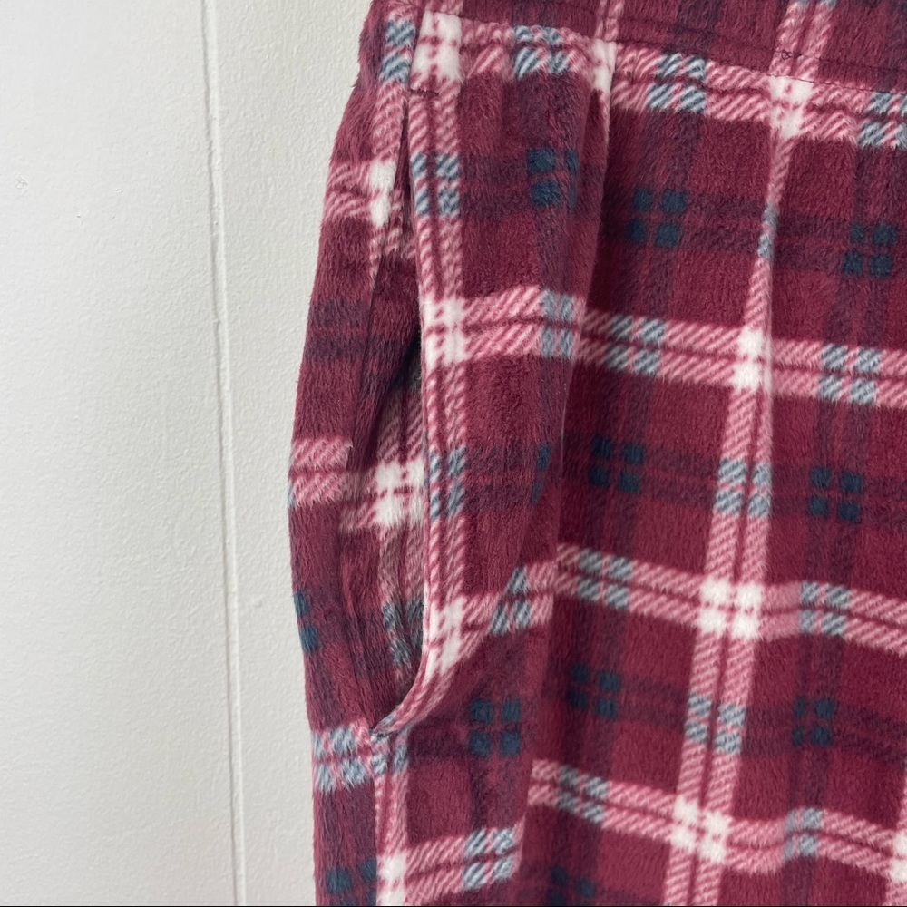 Nautica Sleepwear Red Plaid Fleece Pajama Bottoms Pants - Picture 10 of 10